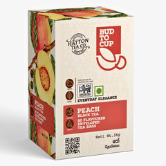 Bud To Cup, Pure Ceylon Black Tea - Peach Flavored, 20 Bags