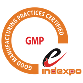 GMP certification logo with 'indexpo' logo on a white background