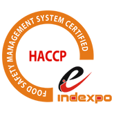 HACCP certification logo with Indexpo logo on a white background