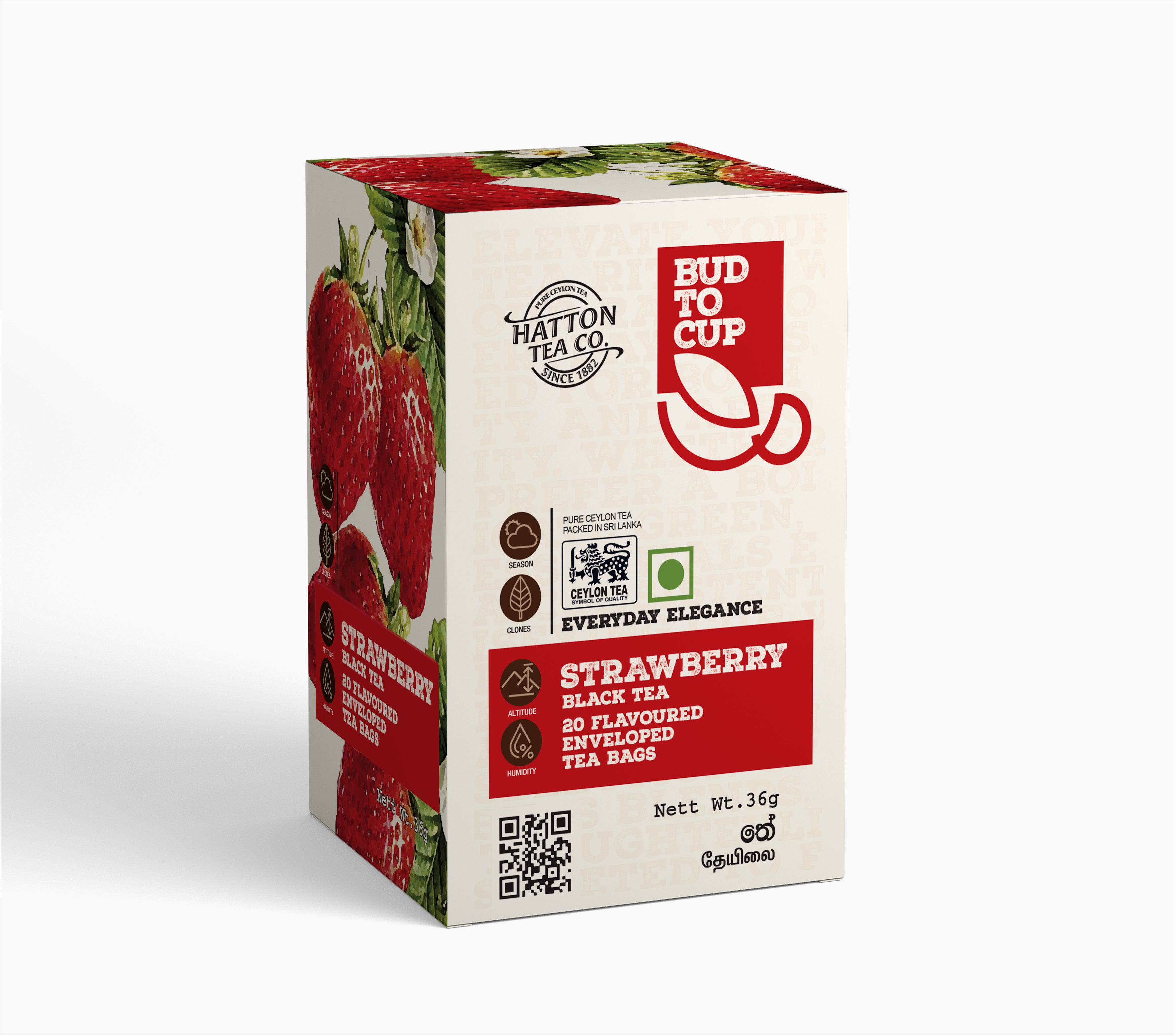 Strawberry Black Tea - 20 Flavored Envelope Tea Bags