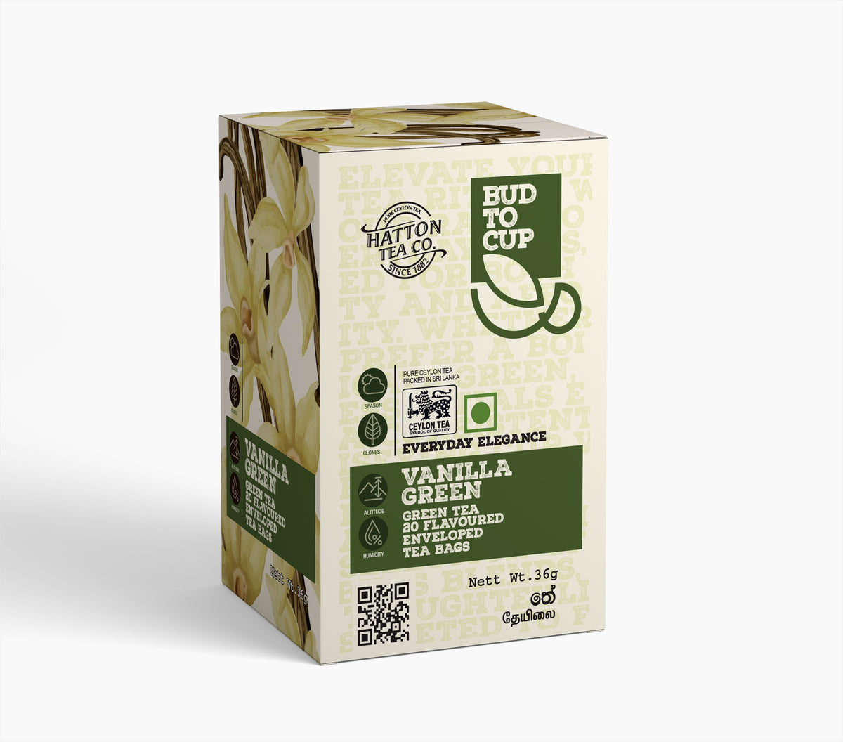 Vanilla Green - 20 Flavored Envelope Tea Bags