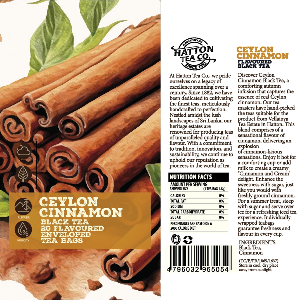 Ceylon Cinnamon - 20 Flavored Envelope Tea Bags
