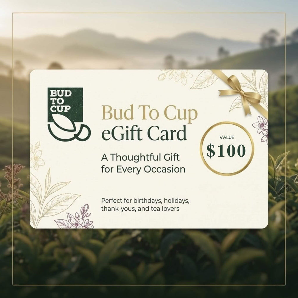 Bud To Cup eGift Card with scenic background - $100 Value