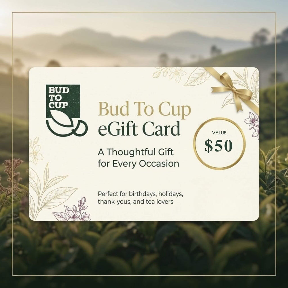 Bud To Cup eGift Card with scenic background - $50 Value