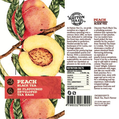 Bud To Cup, Pure Ceylon Black Tea - Peach Flavored, 20 Bags