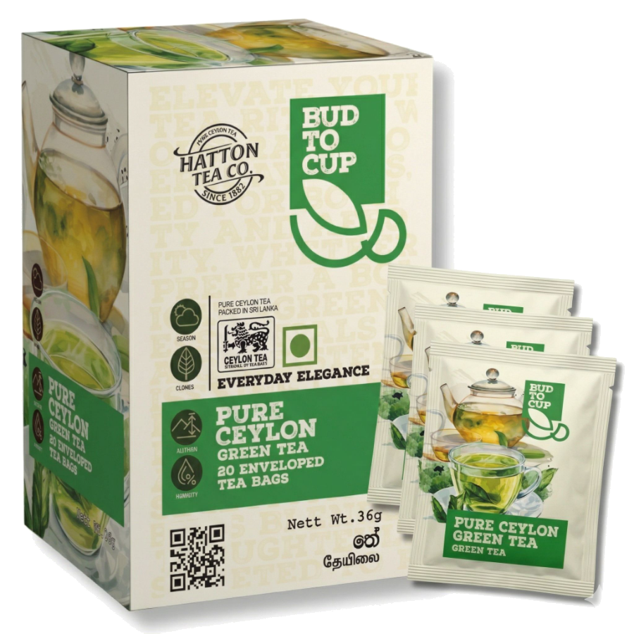 BUD TO CUP Pure Ceylon Green Tea carton